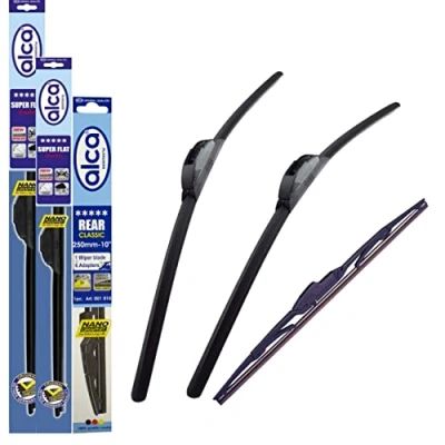 Image of Fits Suzuki Swift 5 2017 2023 Set of 3 Windscreen Wiper Blades alca Germany Super Flat Front Rear 20&quot;19&quot;10&quot; ASF2019H10ARC