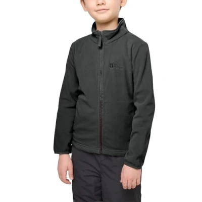 Image of Jack Wolfskin Boy&#039;s Taunus Jacket K Fleece, Granite Black, 116 (EU)