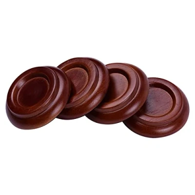 Image of Alnicov Piano Caster Cups,Solid Wood Cups for Upright Wooden Leg Floor Protectors,Non Slip &amp; Anti Noise Foam (Set of 4,Brown)