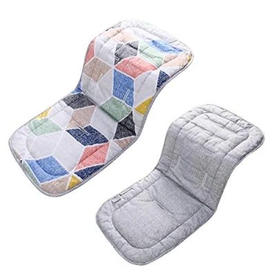 Image of SONARIN Baby Stroller Seat Liner,100% Cotton Universal Cushion Pad for Pushchair,Pram,Stroller,Buggy and Car Seat,Infant Pad(Geometric)