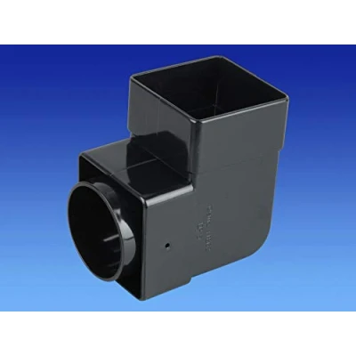 Image of Wavin OSMA 4T862 Black Pipe Bend/Elbow 87.5 deg for 61mm Square downpipes