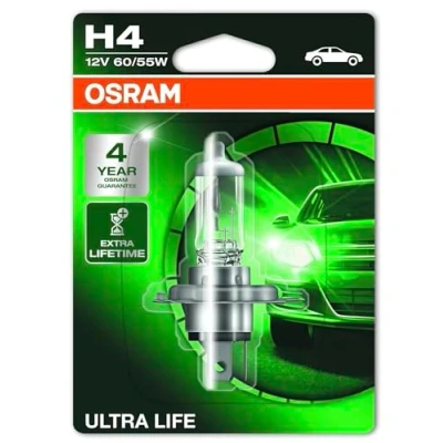 Image of OSRAM ULTRA LIFE H4, halogen headlamp, 64193ULT 01B, 12 V passenger car, single blister (1 unit), White (White)