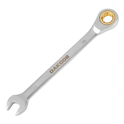Image of DAKCOS Fixed Head Ratchet Spanner 10mm Ratcheting Combination Wrench Chrome Vanadium Steel
