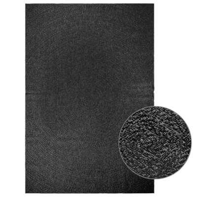 Image of vidaXL ZIZUR anthracite jute look polypropylene rug indoor outdoor 200x290 cm versatile durable easy clean