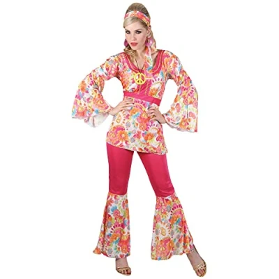 Image of Wicked Costumes Adult Womens Hippie Honey Fancy Dress Costume Small (UK 10 12)