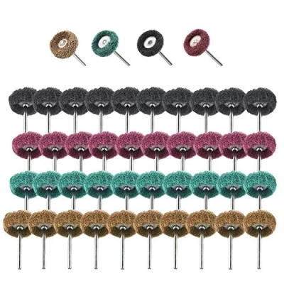 Image of 40 Pieces Abrasive Wheels, 1&quot; (25mm) Buffing Polishing Wheels Set For Dremel Rotary Tools 1/8&quot;(3mm) Shank