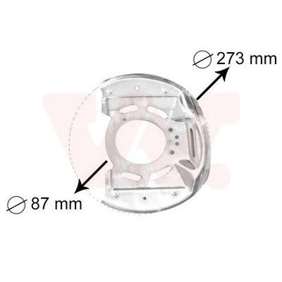 Image of 0309367, 0543057, 0543058, 90288046, 90375287 Brake Disc Back Plate VAN WEZEL 3763371 Front Axle Left, Right