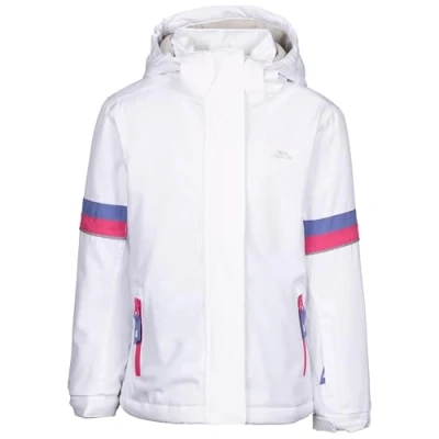 Image of Trespass Girls Padded Ski Jacket Kharli Waterproof Jacket, Windproof Outdoor Winter Coat with Hood, Warm for Skiing Snowboarding Snowsports, Snowproof White