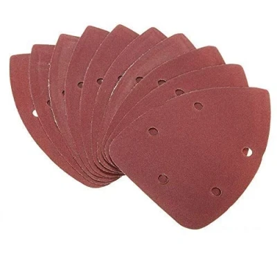 Image of 10pcs Mouse Sander Pads Sanding Sheets 240 Grits 5 Holes Detail Hook and Loop