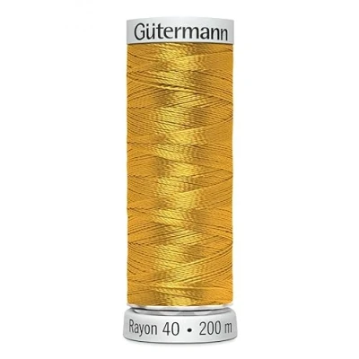 Image of Gutermann No 40 Sulky Rayon Embroidery Thread 200m 1137 Gold Each