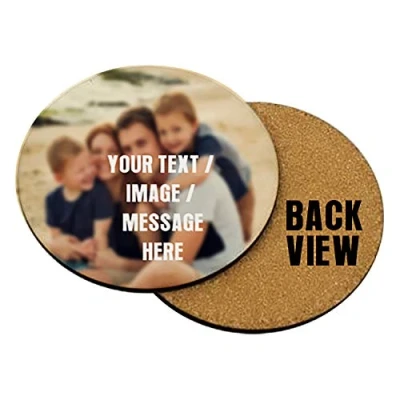 Image of Personalised with Your own Text/Image/Any Name Themed Coaster Different Variations. (Round MDF)