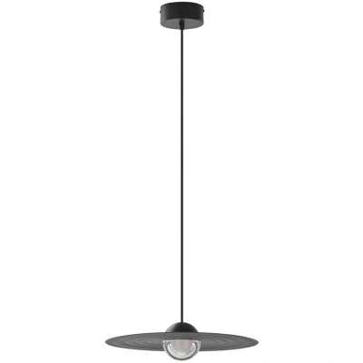 Image of Lucande LED hanging light Tethrion, black, aluminium, Ø 40 cm