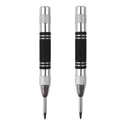 Image of CBRIGHT Automatic Centre Punch for Metal,5 Inch Spring Loaded Punch,Adjustable Tension Hole Punch,Hole Marker Tool Machinists,Carpenters,DIY(2 Pack)