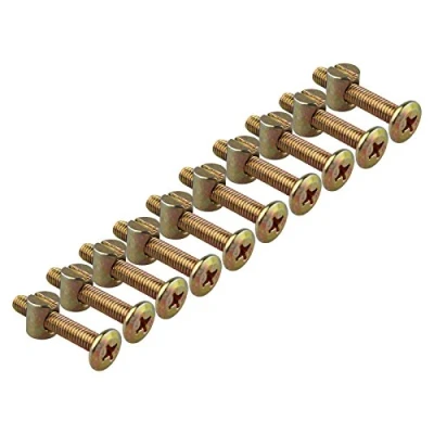 Image of HALJIA 10 PCS Furniture Cot Bed Crib Wood Chair Allen Head Bolt with Slotted Barrel Nut M6 X 35MM
