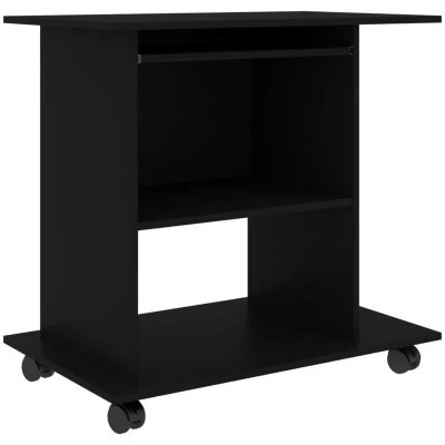 Image of vidaXL Computer Desk Black 80x50x75 cm Engineered Wood