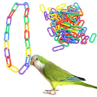 Image of Fliyeong 100pcs Plastic C clips Hooks Chain links Sugar Glider Rat Parrot Bird Toy Durable and Useful
