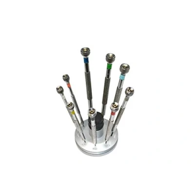 Image of Watch Makers Fine Set of 9 Piece Screwdriver with Fixed Stand