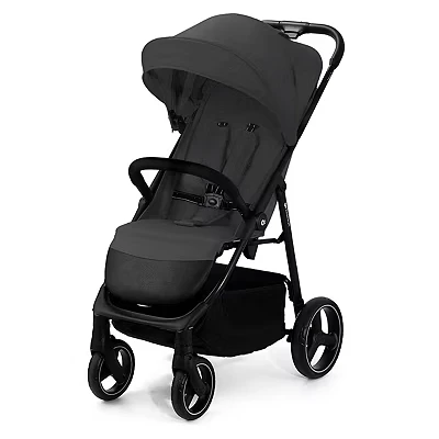 Image of Kinderkraft Trig 3 Lightweight Stroller, Baby Pushchair, Easy Folding with One Hand, All Wheels Suspension, Ajustable Hood 5 Point Safety Harness, from Birth up to 25kg, Gray