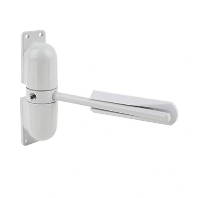 Image of POWERTOOL Automatic Door Closer, Adjustable Spring Loaded, Surface Mounted, Fire Rated, Quiet, Fits Right/Left Swing Doors, Zinc Alloy, White