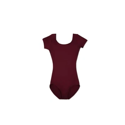 Image of Capezio Girls Short Sleeve Leotard (TB132C) Maroon Child Intermediate