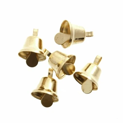 Image of DISC LAST FEW 7 Gold 8mm Liberty Jingle Bells for Crafts
