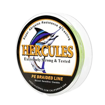 Image of Hercules Super Cast 100M 109 Yards Braided Fishing Line 120 LB Test for Saltwater Freshwater PE Braid Fish Lines Superline 8 Strands Army Green, 120LB (54.5KG), 0.58MM
