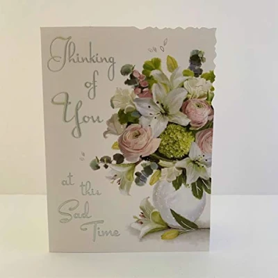 Image of Jonny Javelin Thinking of You at This Sad Time Card Vase Flowers