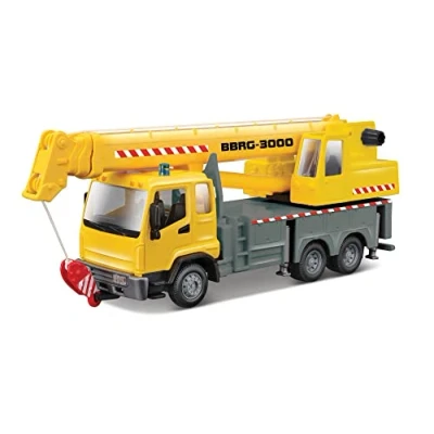 Image of Bburago B18 32265 Die Cast MUNICIPLE Construction Truck with Working Crane Colletible Model Toy 1:50 Scale Car, Sport, pre Built, Assorted Colours
