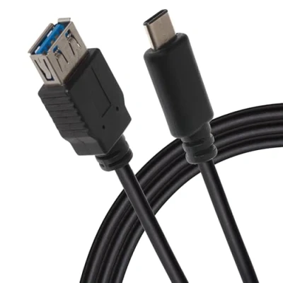Image of Maplin Pro USB C to A Female Extension Cable 3.1 Gen2 Super Speed Data Transfer 60W, 1m, for Apple MacBook, iPad, iPhone 15, Samsung Galaxy, Microsoft Surface, Google Pixel phones &amp; more