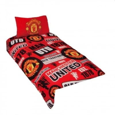Image of Manchester United FC. Single Reversible Duvet Set