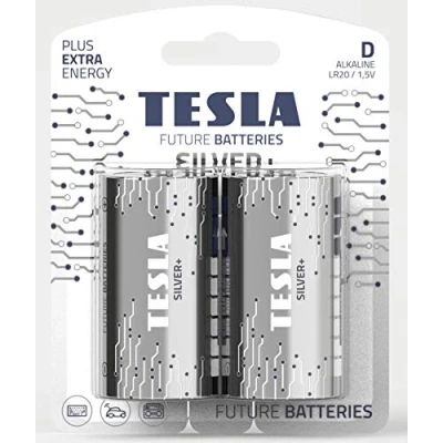 Image of Silver Alkaline Battery D (LR20, Large Single Cell, Blister) Pack of 2