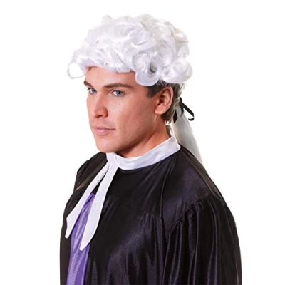 Image of Bristol Novelty BW353 Court Wig Unisex White Budget, One Size