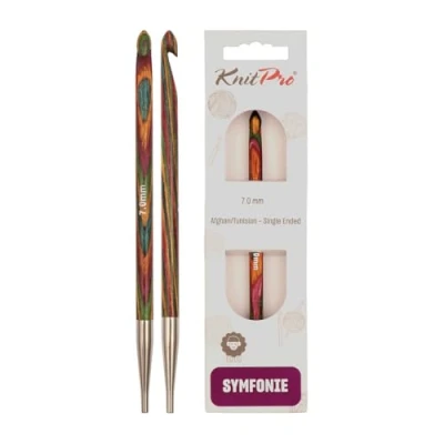 Image of KnitPro KP20751 7 mm Symfonie Crochet Tunisian Single Ended Hooks, Multi Color