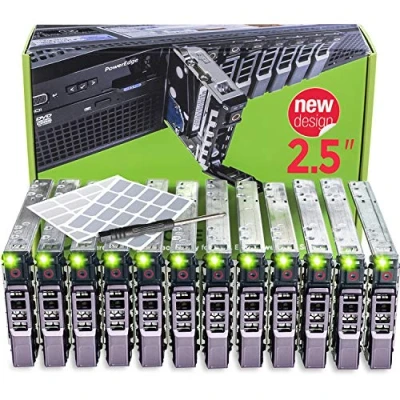 Image of WORKDONE 12 Pack 2.5&quot; Drive Caddy Compatible for Dell PowerEdge Servers T440 T640 R430 T430 R630 T630 R730xd R830 R930 T620 R720 R820 Sled Sticker Labels Manual