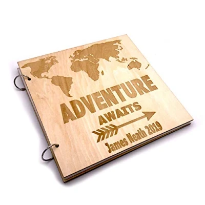Image of ukgiftstoreonline Personalised Large Adventure Travel Holiday Scrapbook Photo Album