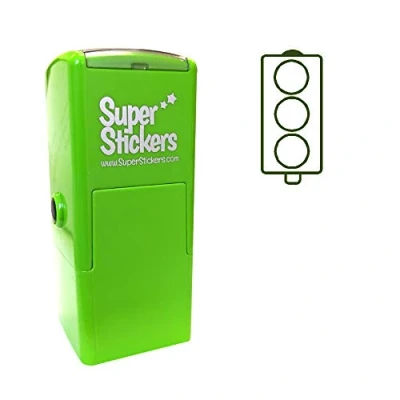 Image of SuperStickers Traffic Light Pre Inked Stamper Green ,DST035G,Small