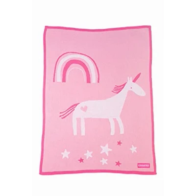 Image of Cosatto Baby Blankets Toddler &amp; Newborn Essentials 100% Combed Cotton Blanket Cosy Throw For Kids Perfect Bedding Unicornland