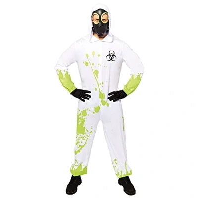 Image of Amscan 9911981 Men&#039;s Hazmat Suit Adults Halloween Fancy Dress Costume Size: X Large