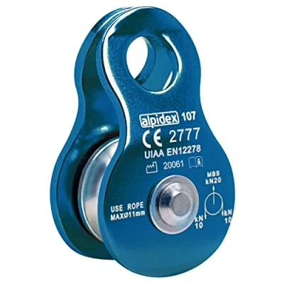 Image of ALPIDEX Rope Pulley 20 kN Mobile Block For Textile Ropes Up To 11 mm Diameter EN12278, Colour: Blue