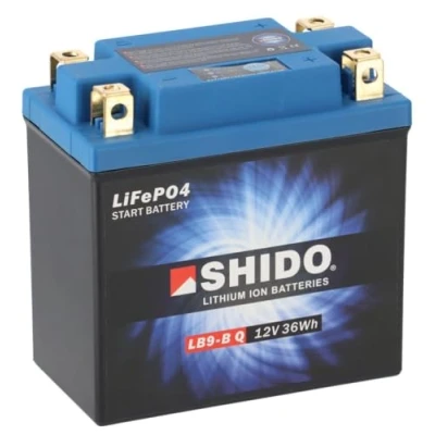 Image of Shido LB9 B Q Lightweight 12v Lithium Ion Motorcycle Battery (Quad Terminal)