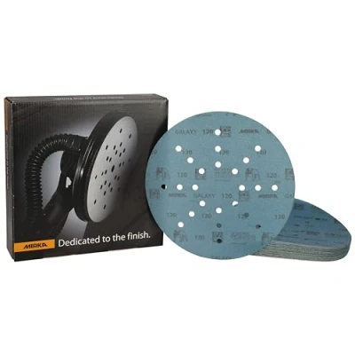 Image of Mirka Galaxy Sanding Paper 225 mm Hook &amp; loop Grit 120 / for Long Neck Sanders 25 Discs