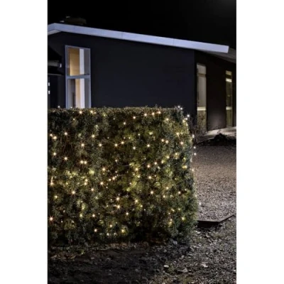 Image of Konstsmide, 3724 800 LED Fairy Lights with On/Off Switch and 6H Timer 8 Functions Memory Function, 40 Amber Diodes, Battery Operated, Outdoor (IP44), Black Cable, Box LEDs