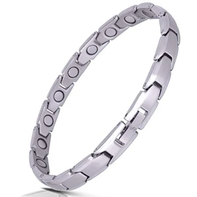 Image of Smarter LifeStyle Elegant Women&#039;s Titanium Magnetic Bracelet Silver