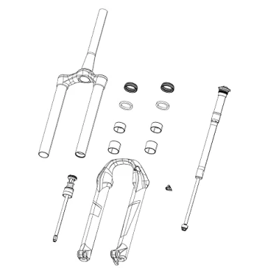 Image of Rockshox Unisex Front Suspension Internals Left Air Top Cap Debonair Splined 35mm Includes and Valve Service Spare Part, Black, One Size UK
