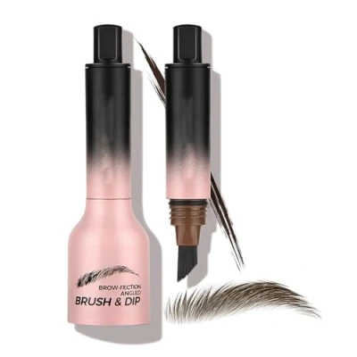 Image of Liquid Eyebrow Brush and Dip, Brow Fection Angled &amp; Liner with Brush, Pencil Waterproof Smudge Proof, For Eyebrows, Sideburns Beard (Espresso)