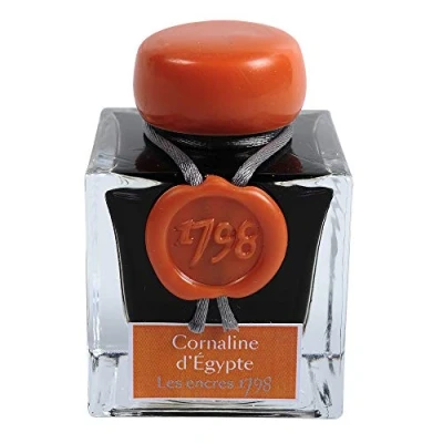 Image of Herbin 15556JT Bottle of 1798 silver glitter ink for fountain pen, rollerball, glass nib and pen 50 ml, Coraline d&#039;Egypte