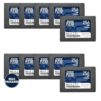 Image of Patriot P210 SATA 3 256GB SSD 2.5 Inch Internal Solid State Drive Bulk Packaged 10 Pack P210S256G2510B