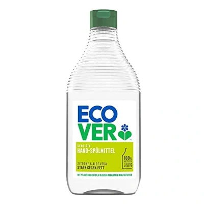 Image of Ecover Hand washing up liquid lemon and aloe vera, ecological premium quality since 1979, 2 x 500 ml