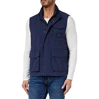 Image of Tommy Hilfiger Men Sail Vest Sleeveless, Blue (Desert Sky), L