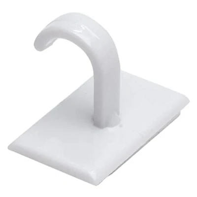 Image of Merriway® BH00038 (6 Pcs) Self Adhesive Cup Hooks, Small White Plastic Pack of 6 Pieces
